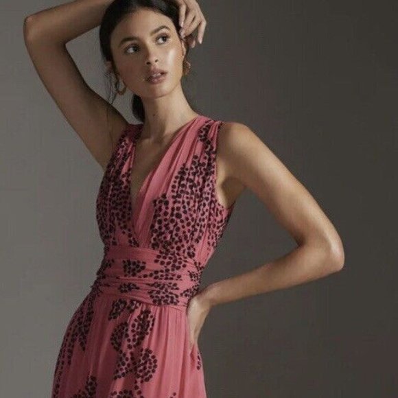 NWT Anthopologie Verb by Pallavi Singhee V-Neck Ombre Maxi Dress. SZ XS - Picture 5 of 6